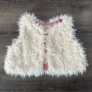 Pink Chicken faux fur vest EUC 4T
